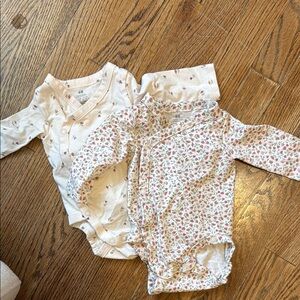 H&M Floral and White wrap body suits